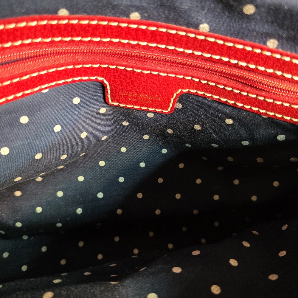 Kate Spade NY Navy and White Striped Tote with Red And Orange Accents. Nautical - Picture 10 of 10